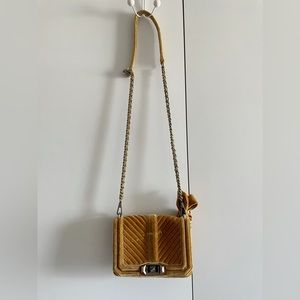 Rebecca Minkoff Yellow velvet crossbody bag